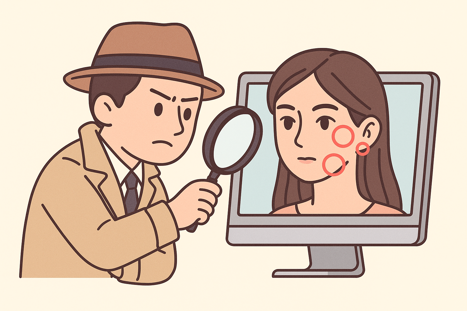 AIを見抜く 探偵 虫眼鏡