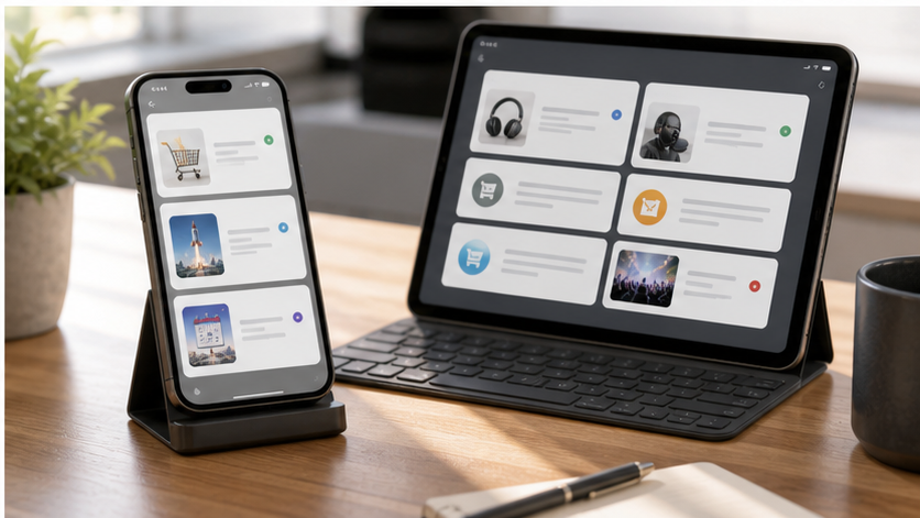 複数の追跡テーマ通知をダッシュボードで確認するGoogle情報エージェント風のリアル画像