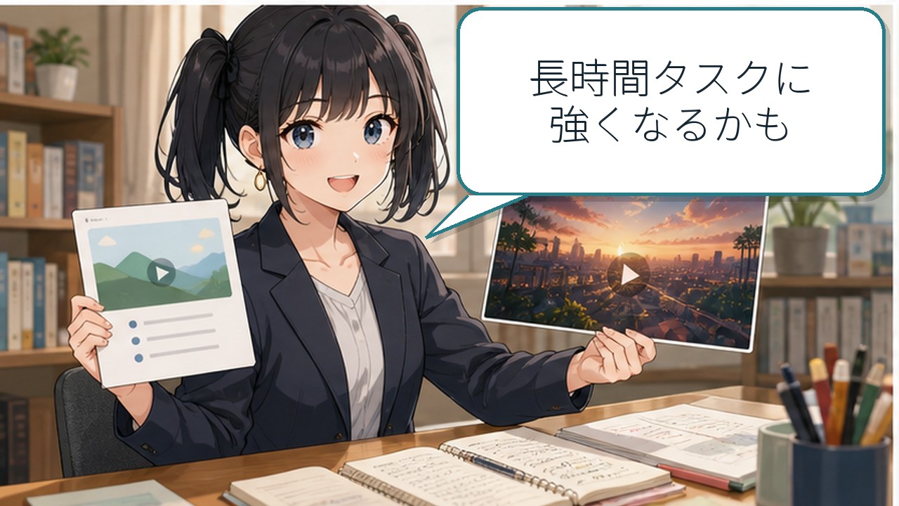 OpenAIとOnaによってCodexの長時間タスク対応を考えるアニメ女性の画像