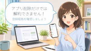 ChatGPTのサブスク解除で登録経路を確認するアニメ解説アイキャッチ