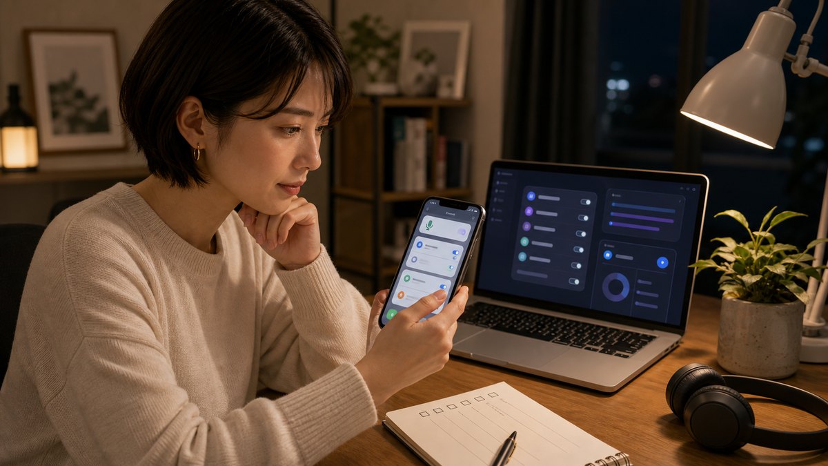 ChatGPT音声会話の履歴削除とプライバシー設定を確認するリアル画像