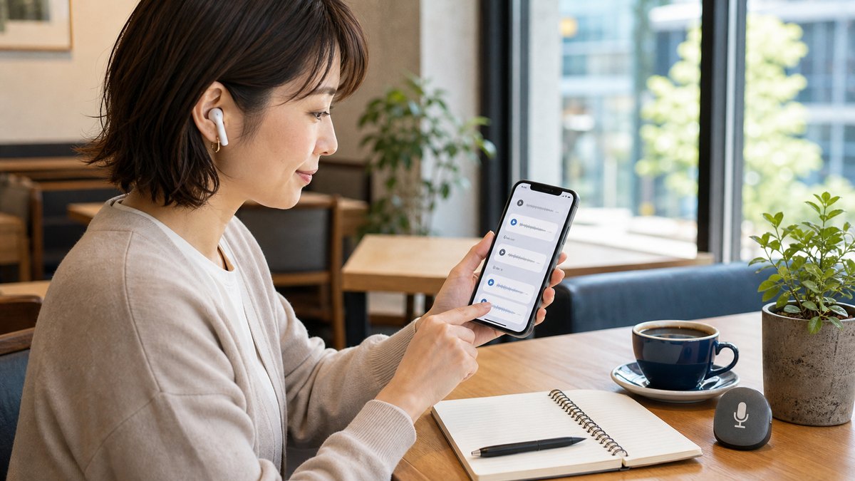 ChatGPT音声会話の履歴と文字起こしをスマホで確認するリアル画像