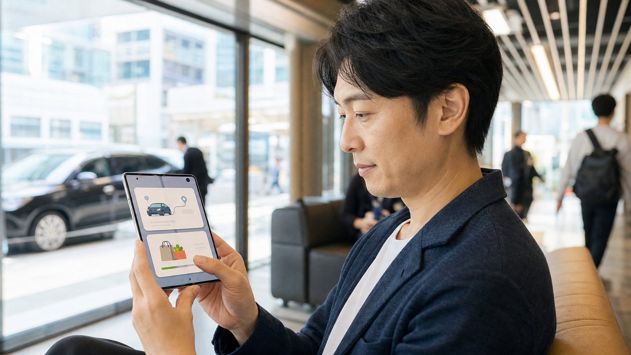 Geminiタスク自動化で配車と買い物を確認する利用者