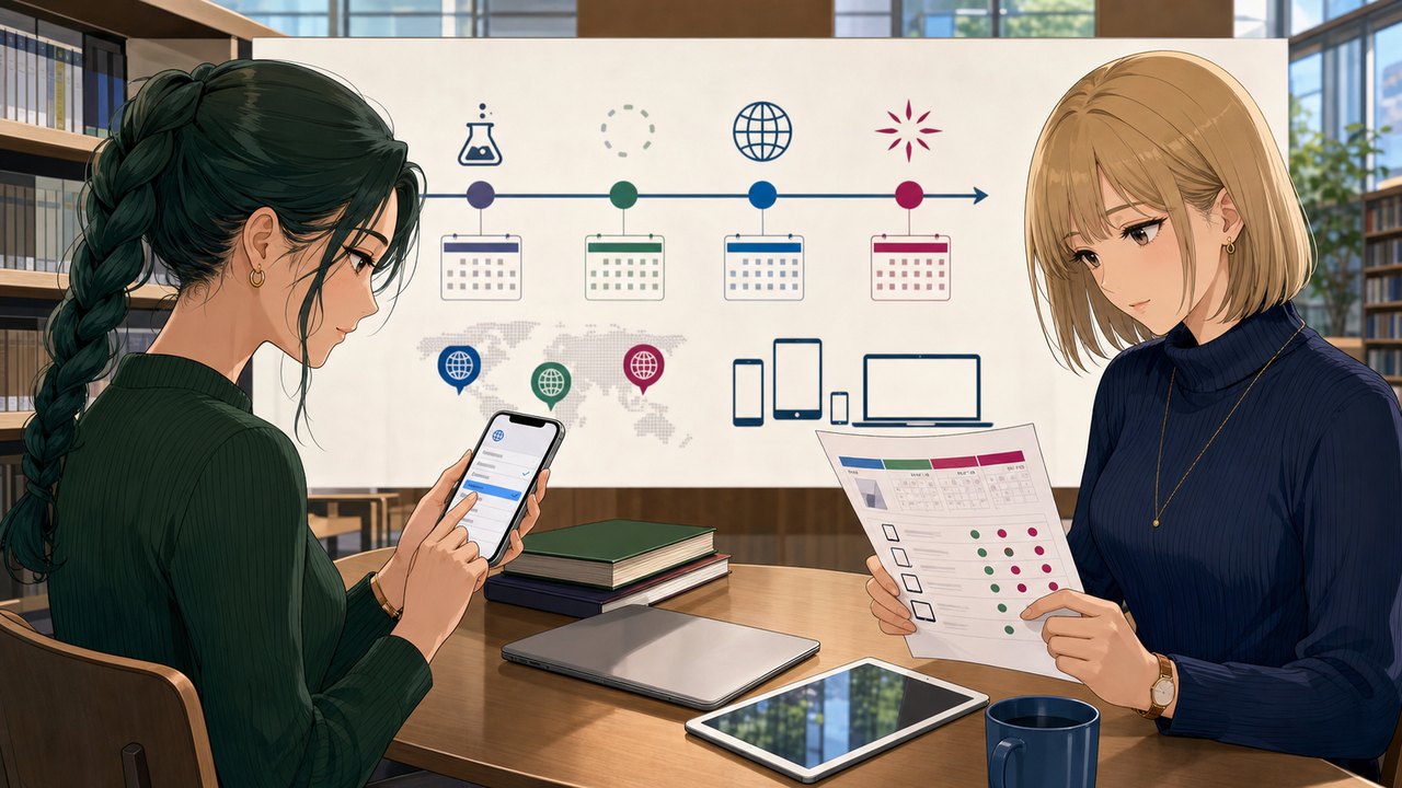 Siri AIの日本語対応時期と端末を確認する二人の女性