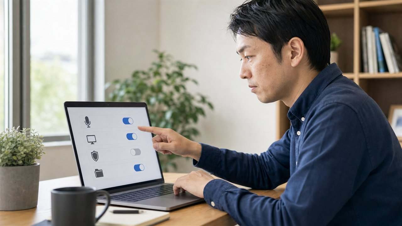 Macのマイクとアクセシビリティ権限を確認する利用者