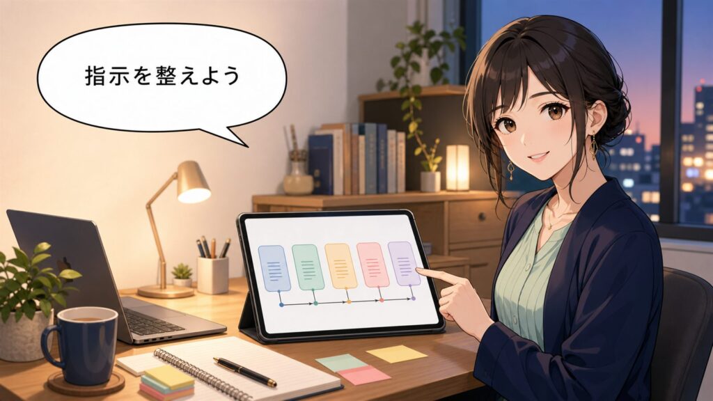 ChatGPTのカスタム指示を5つの項目に分けて整える日本人女性