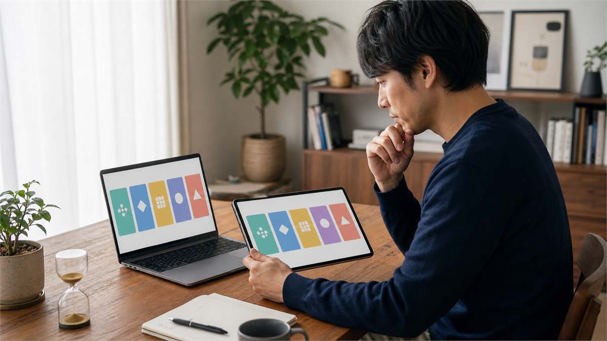 Gemini 3.7 Flashを使う5つの入口を用途別に選ぶ様子