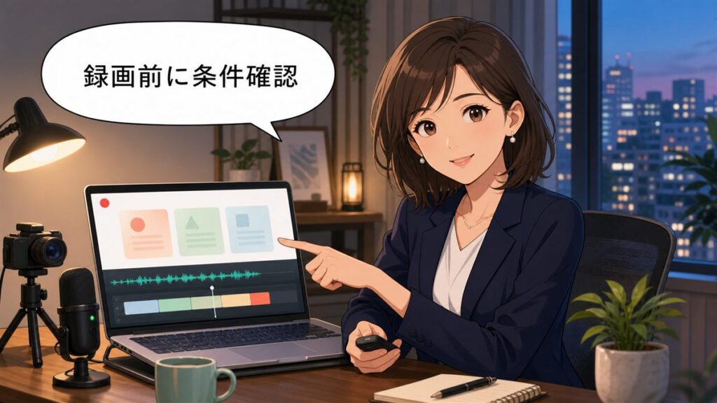 Googleスライド録画の条件を確認するAIブロガー