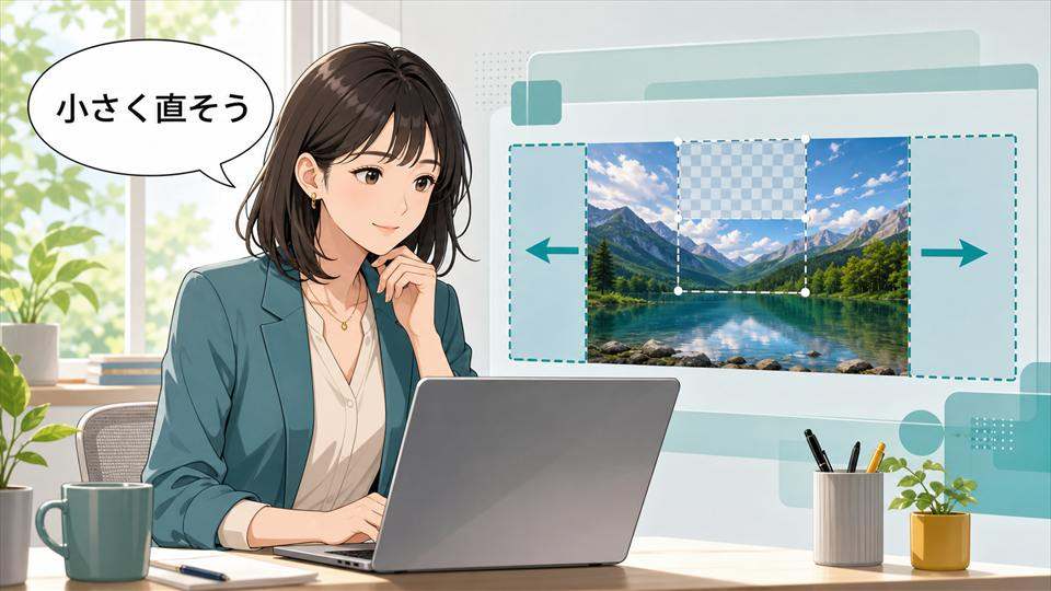 Midjourney V8.2で画像を小さな範囲から編集する日本人女性