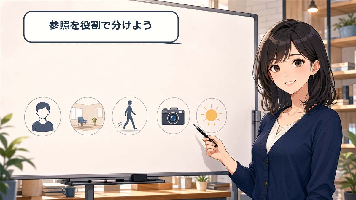Seedance 2.5のプロンプトを被写体、場所、動き、カメラ、光の順で作る例