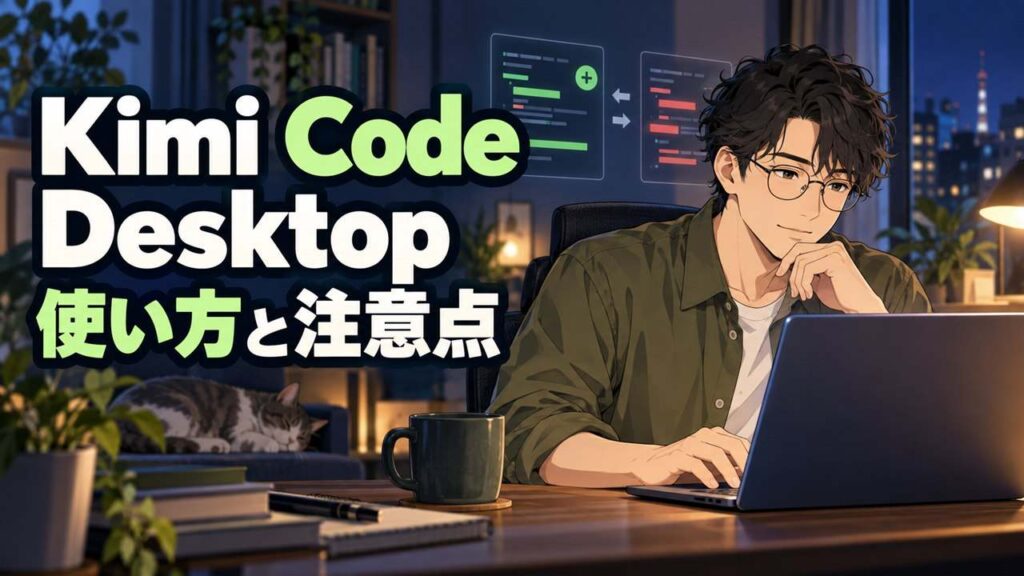 Kimi Code Desktopの使い方と注意点を紹介するアイキャッチ