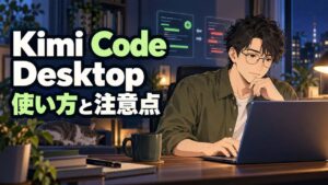 Kimi Code Desktopの使い方と注意点を紹介するアイキャッチ