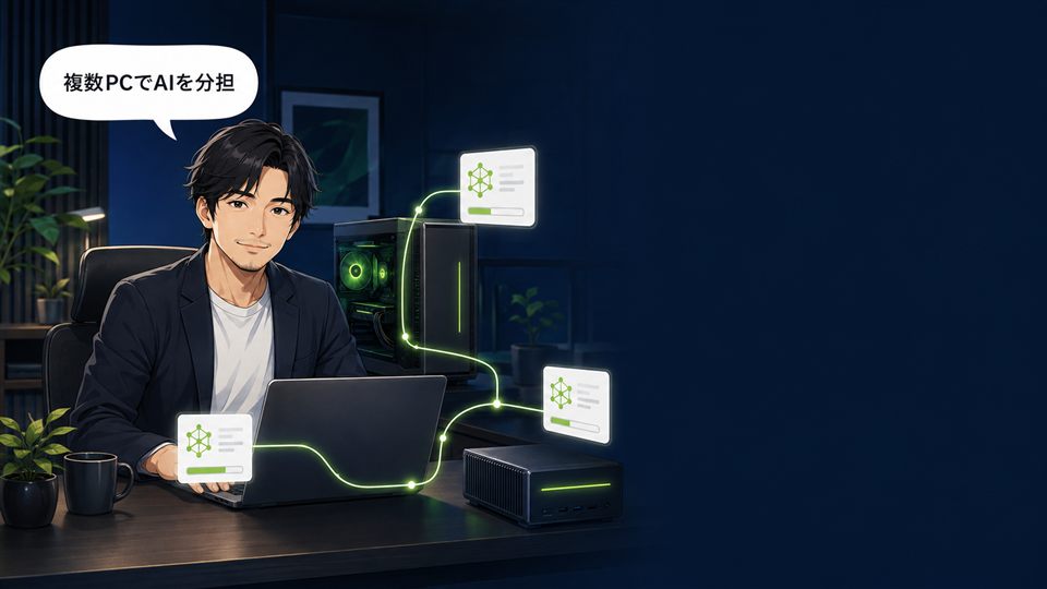 複数PCでAI推論を分担するNVIDIA PAIRの解説イメージ