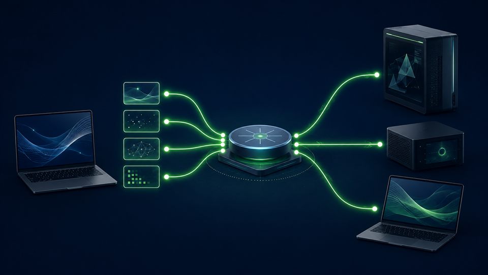 複数PCへAI推論要求を振り分けるNVIDIA PAIRのイメージ